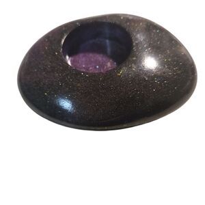 Black Glitter Resin Tea Light Holder | Galaxy Style